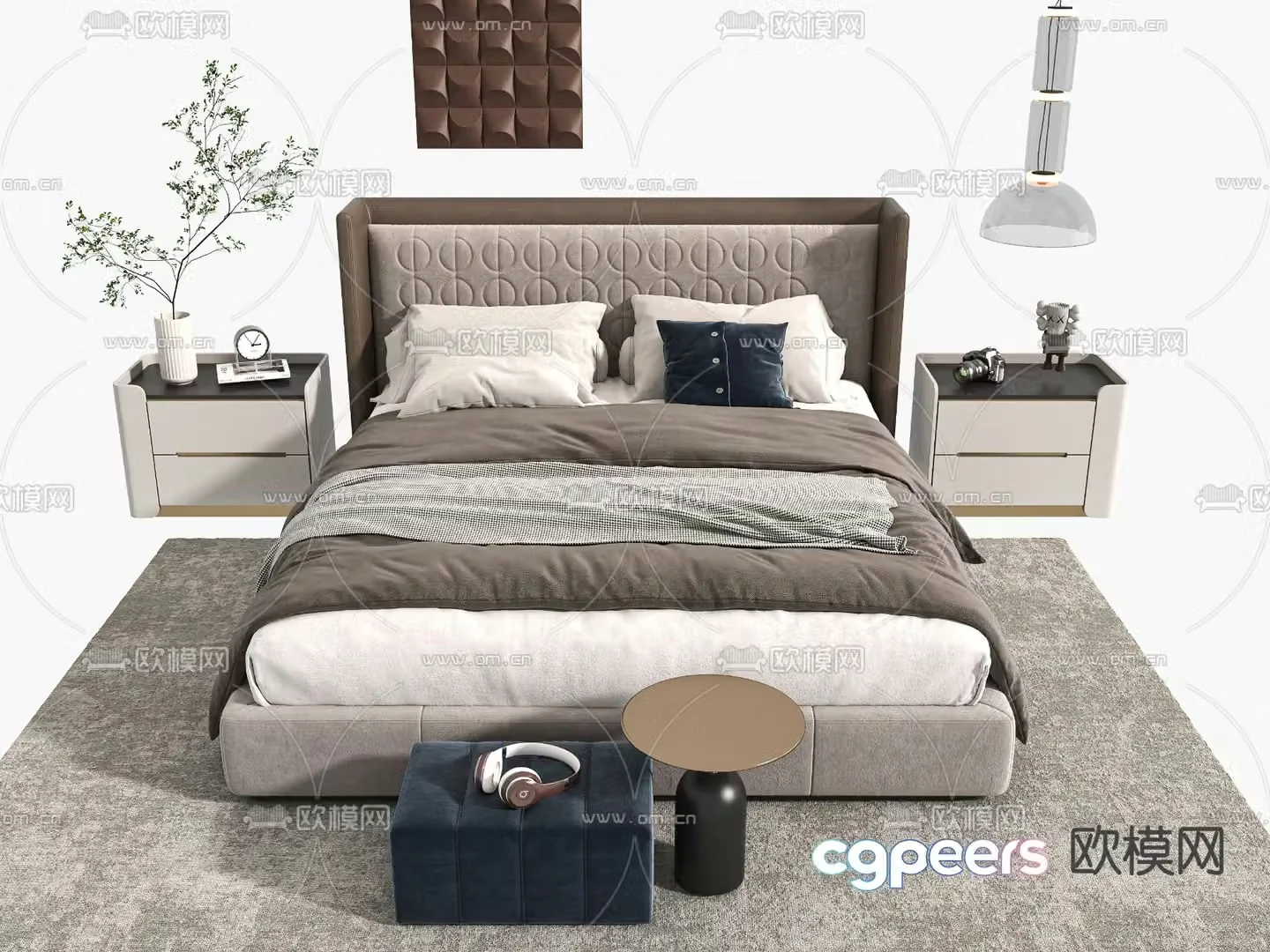 Double bed 3d model