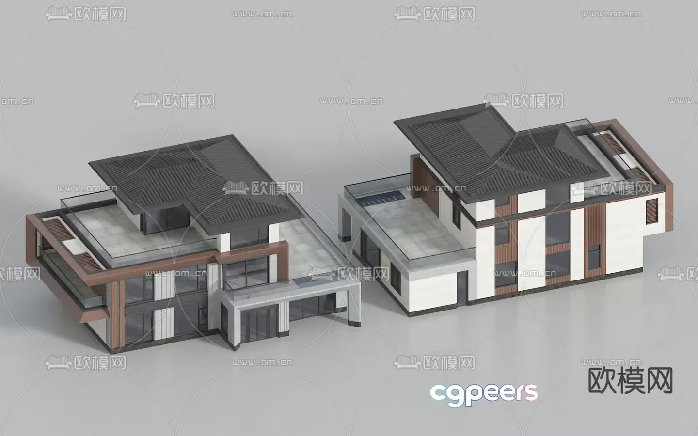 Modern single-family villa 3d model