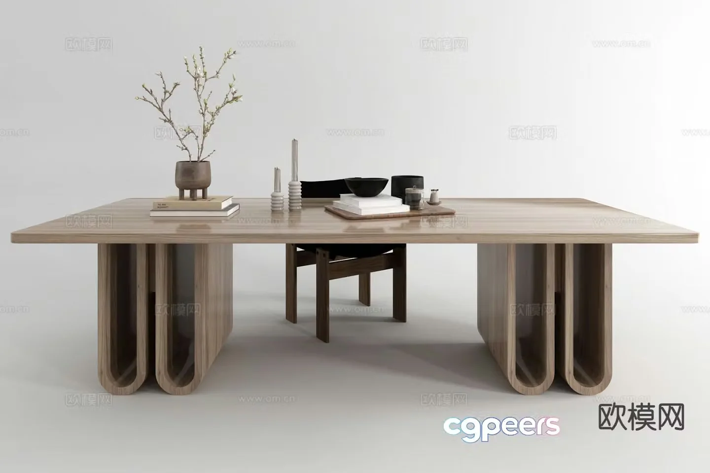 modern desk desk 3d model
