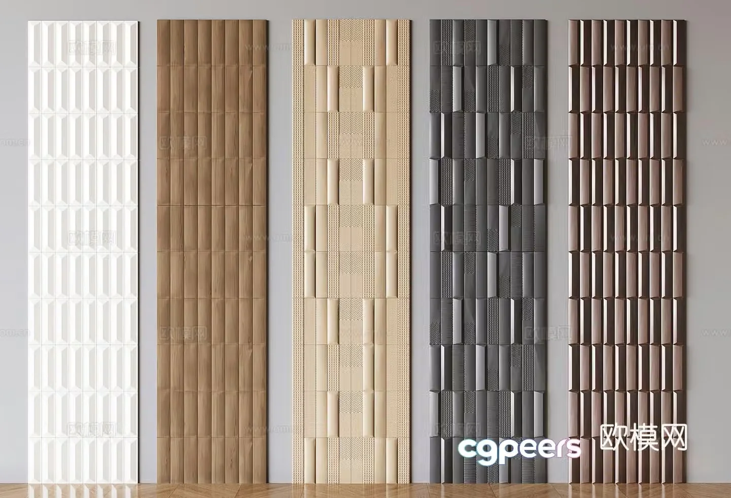 Styling wainscot three-dimensional wall panel texture board wall decorative panel 3D model