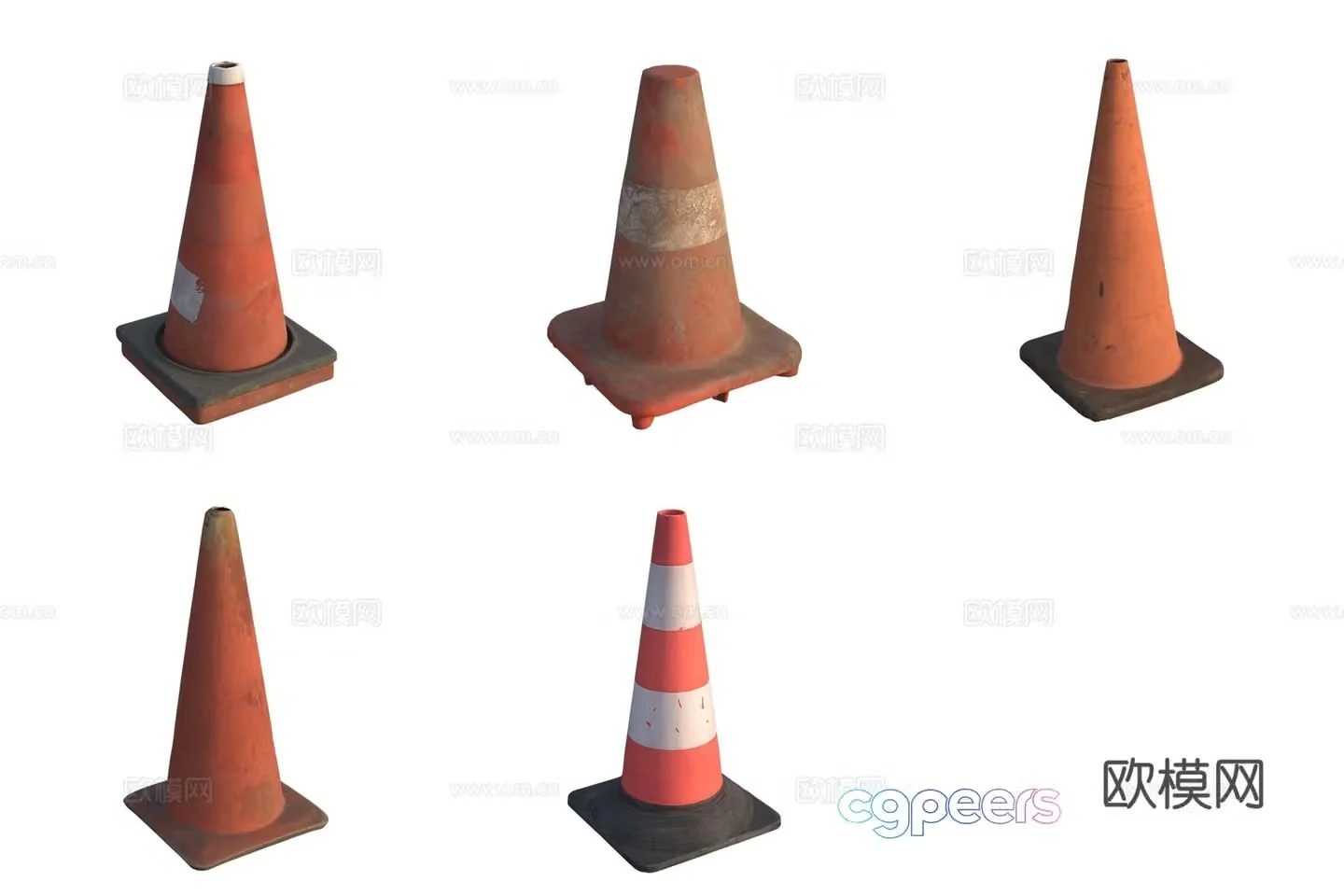 Roadblock conical barrel road facility 3D model