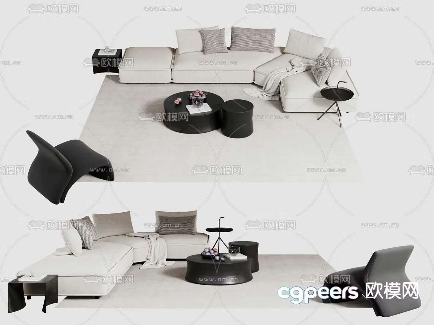 Modern modular sofa corner sofa 3d model