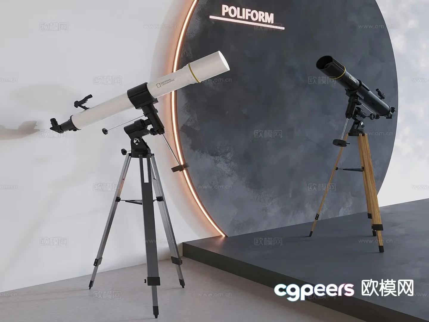 Vertical stargazing telescope astronomical telescope 3d model