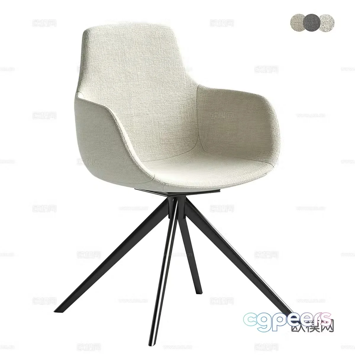 Modern Italian minimalist fabric office chair 3d model