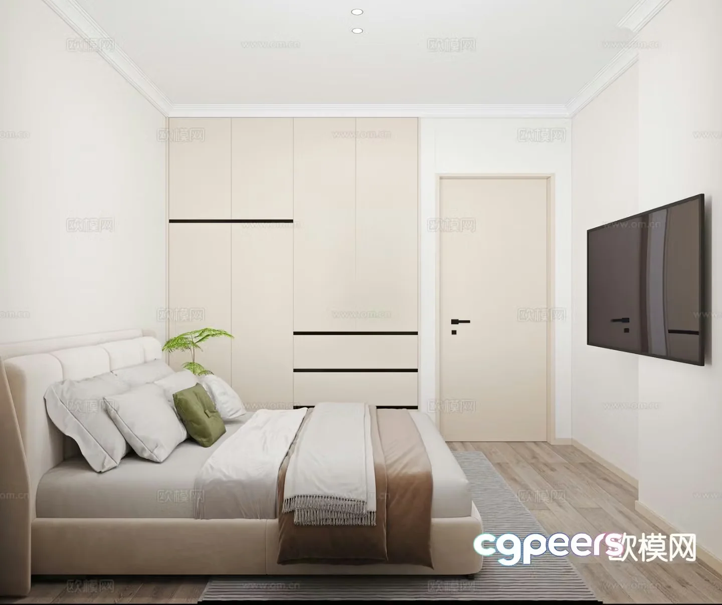 Modern bedroom master bedroom 3d model