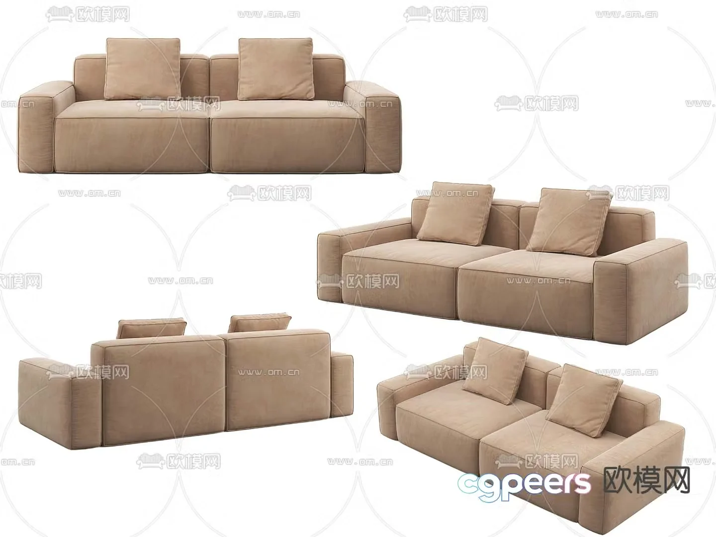 Nordic loveseat 3d model