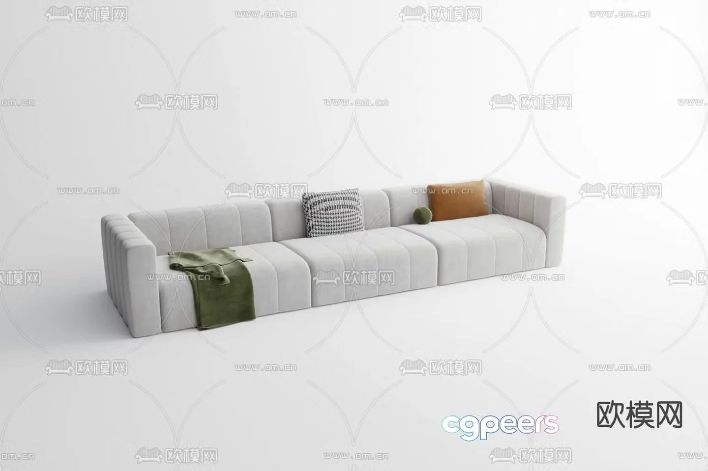 Three person sofa multi person sofa 3d model