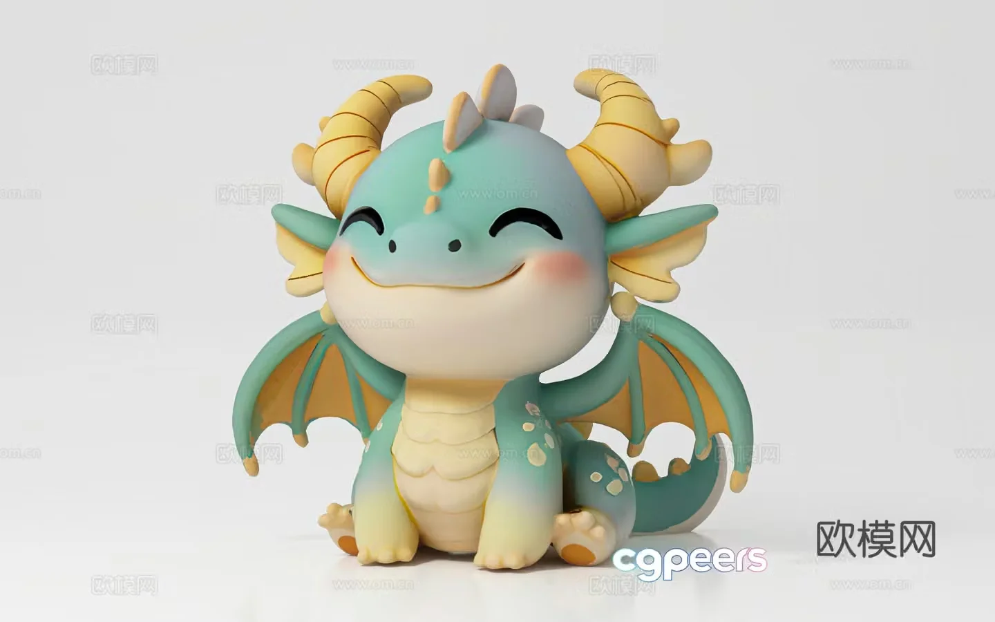 Little flying dragon Western dragon myth cartoon animals toys sculpture ornaments props beauty 3d model