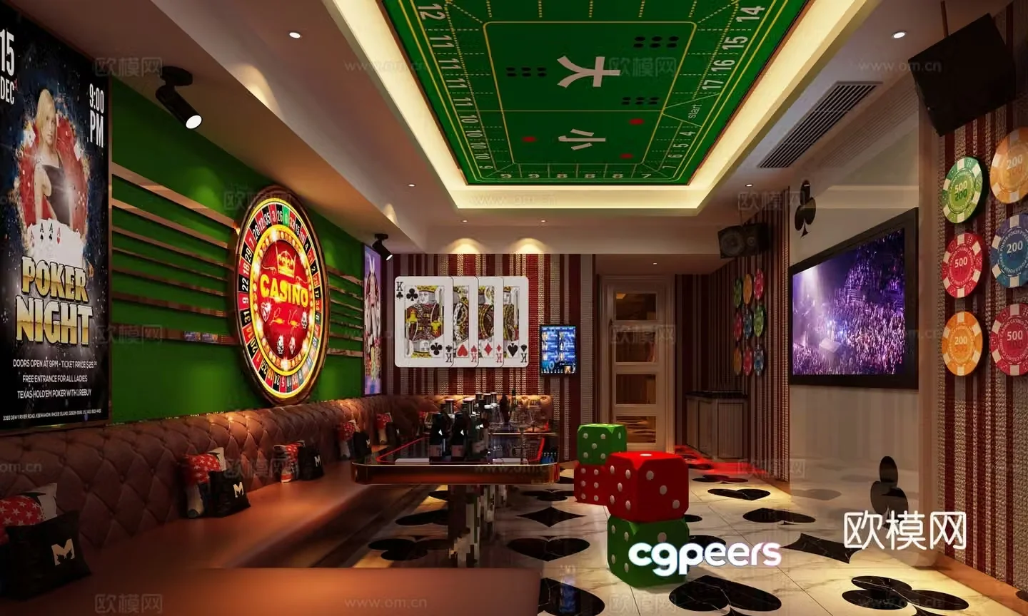 European KTV box nightclub bar 3d model