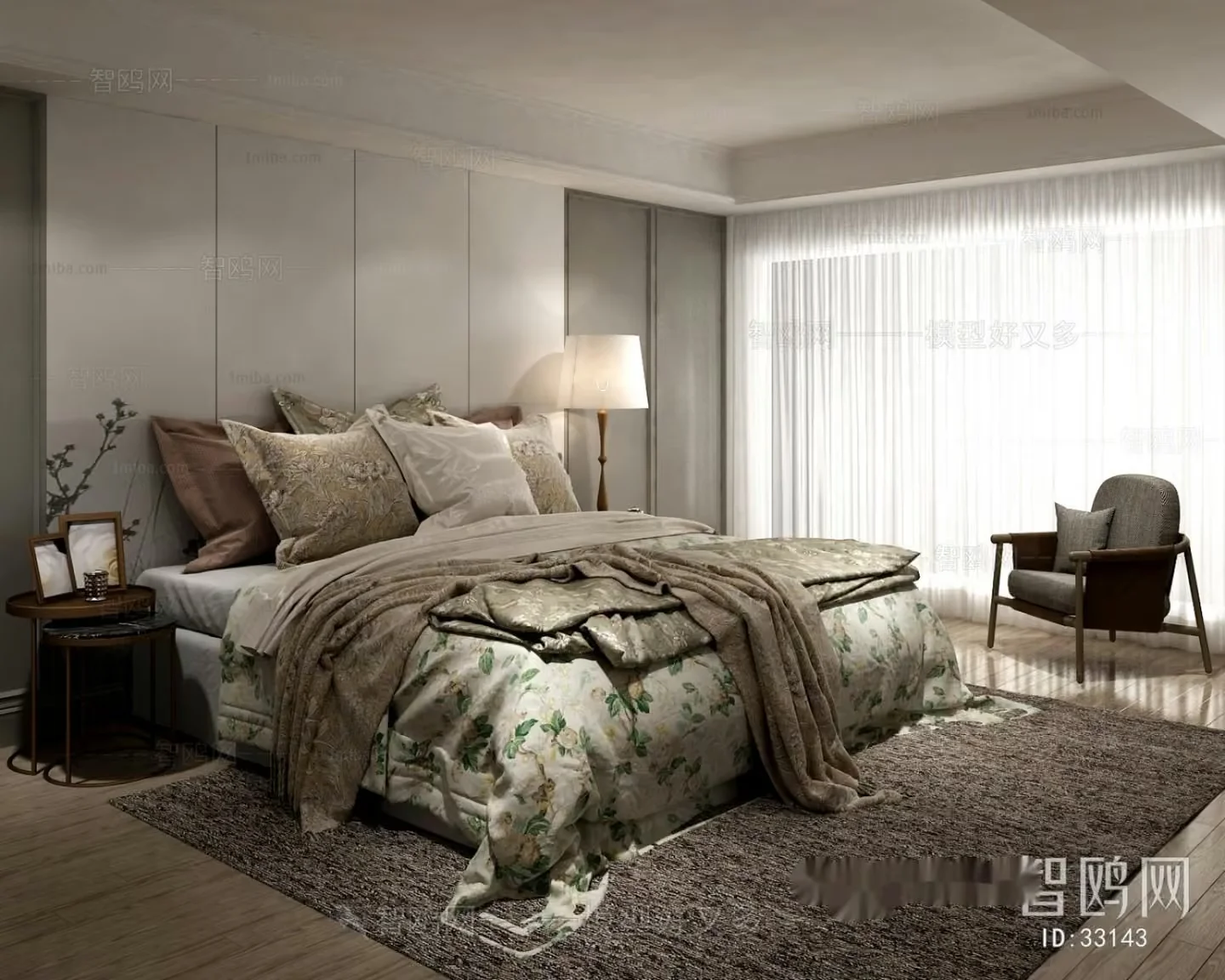 Cozy Bedroom 3D Model – 11845 – VRAY Render