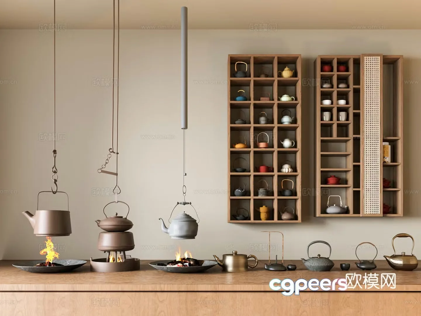 New Chinese style teapot hanging teapot tea set teapot teapot decoration tea cabinet tea wall decoration 3D model