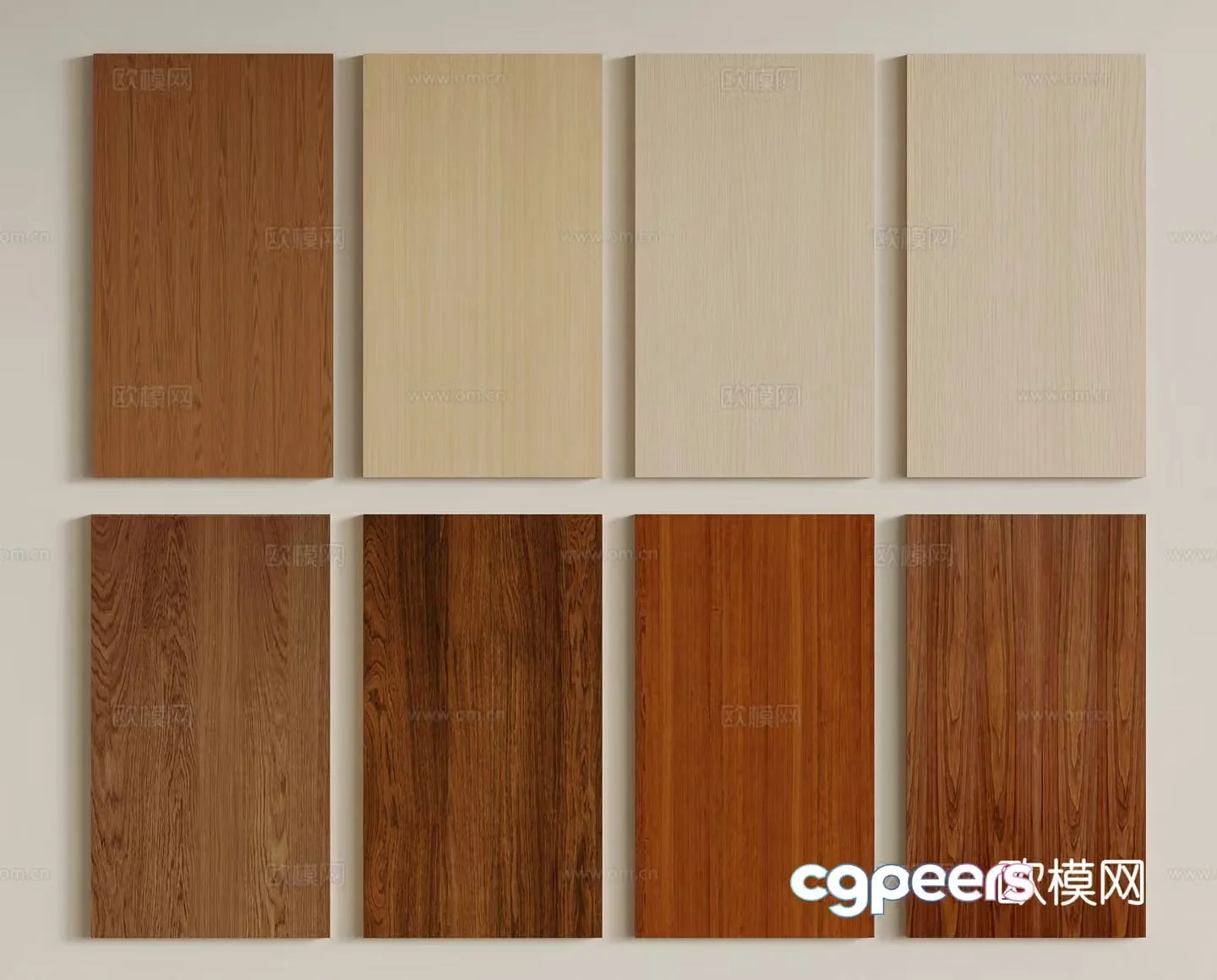 Modern wood veneer wall panel 3d model