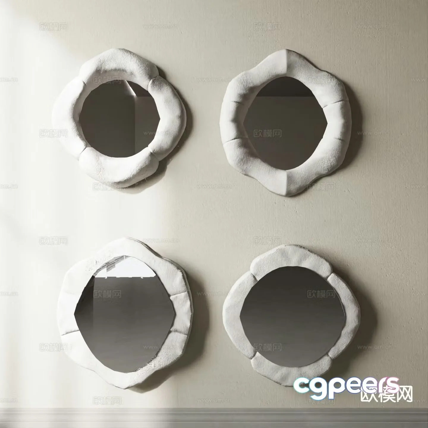 Wabi-sabi mirror decorative mirror 3d model