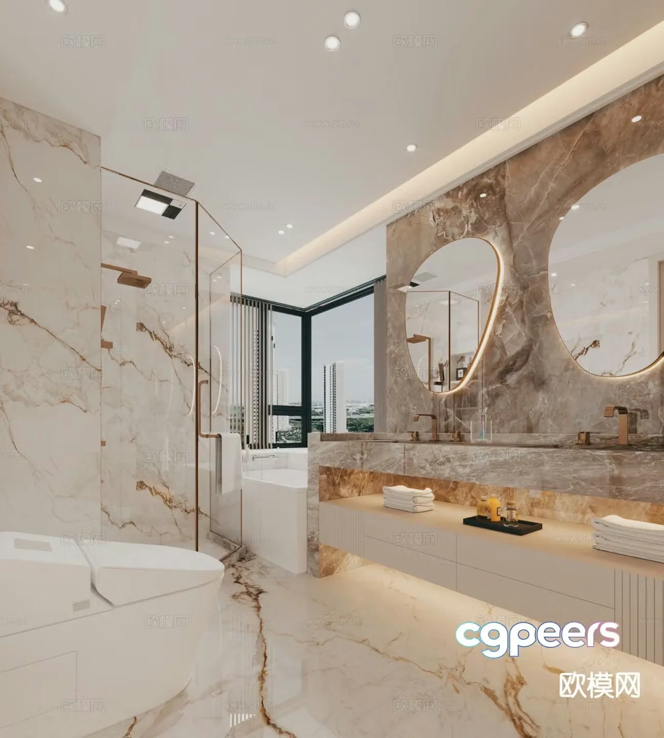 Modern bathroom bathroom toilet 3d model