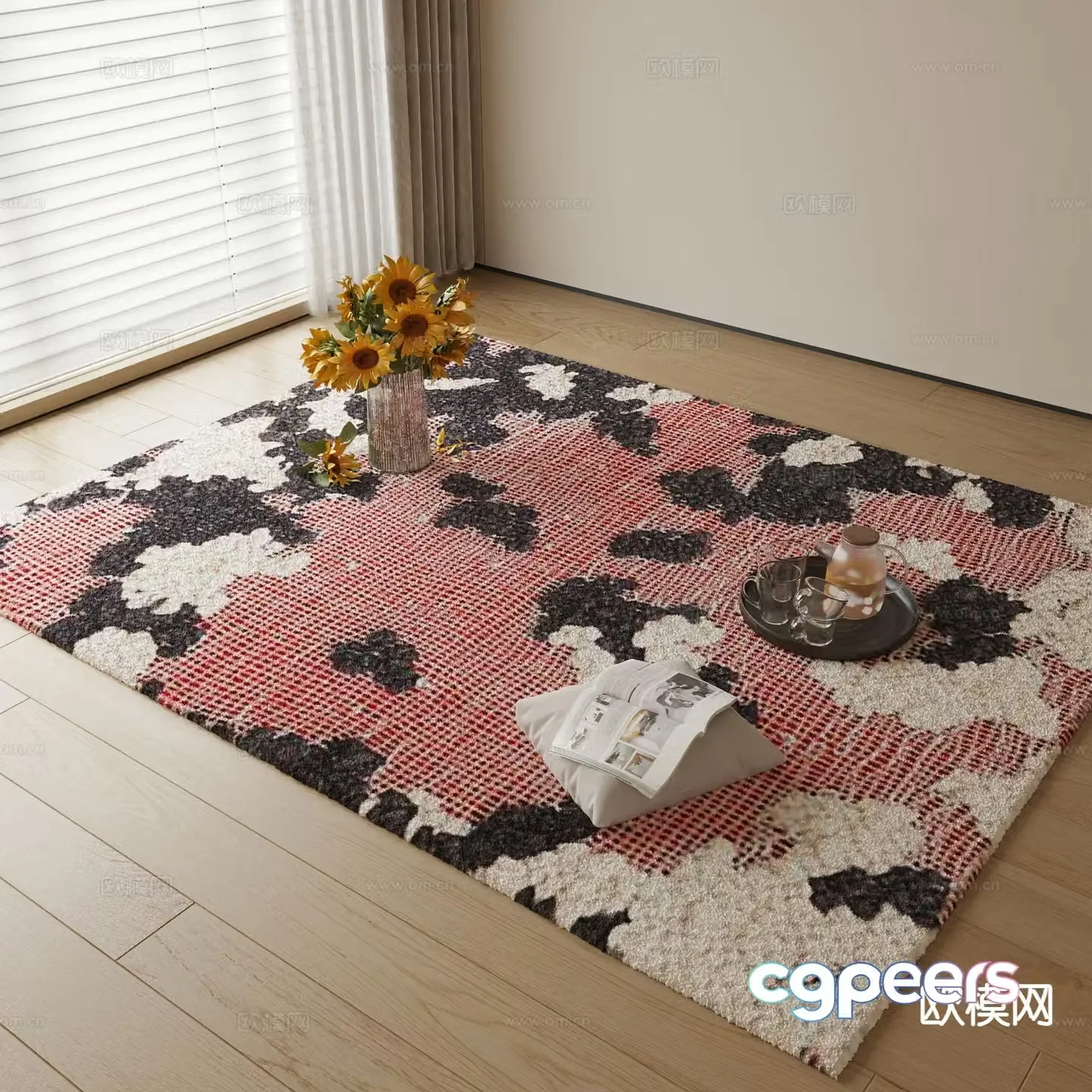 Modern patterned carpet 3d model