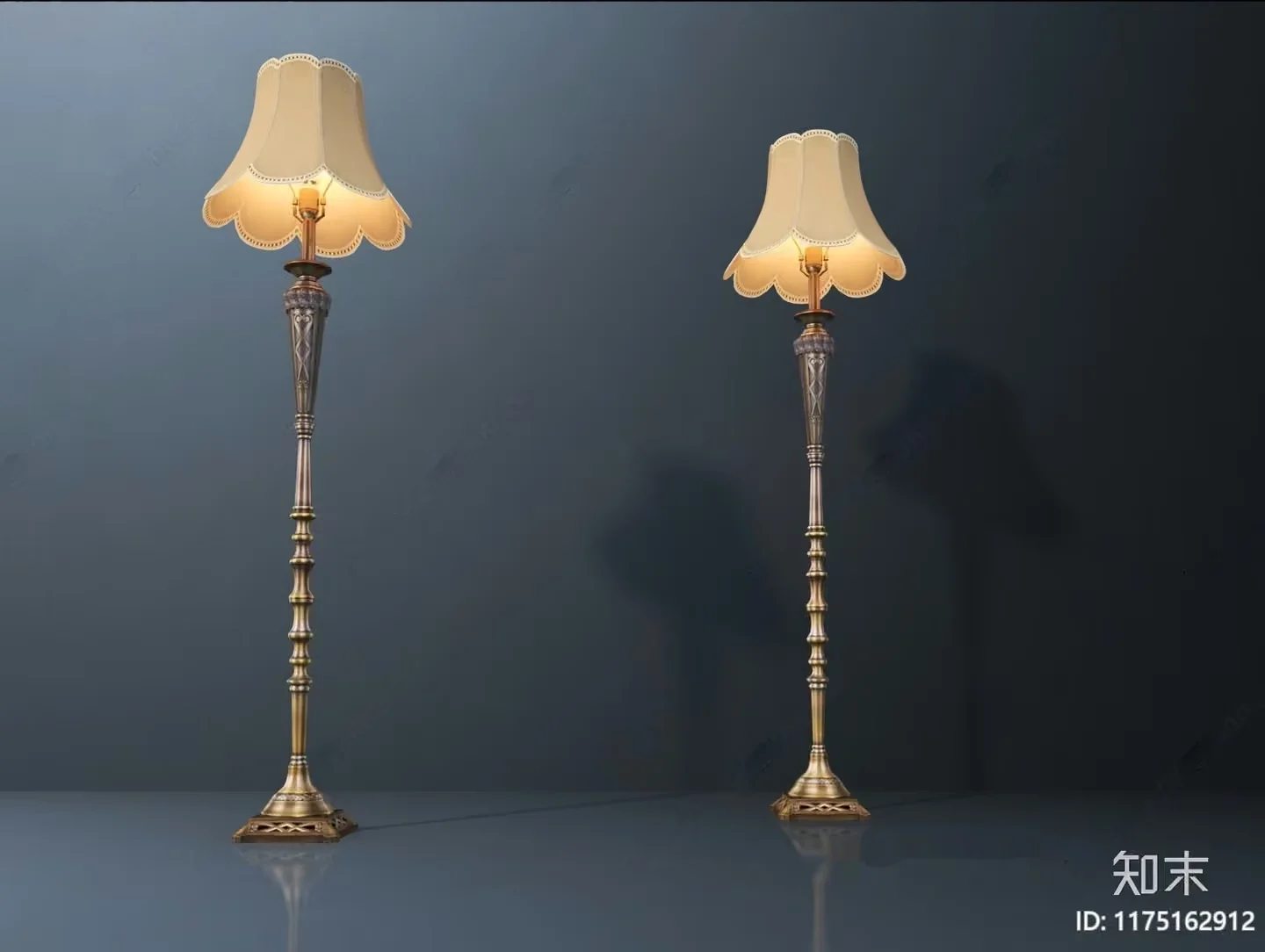 Gold Floor Lamps 3D Model – 2925 – VRAY Render