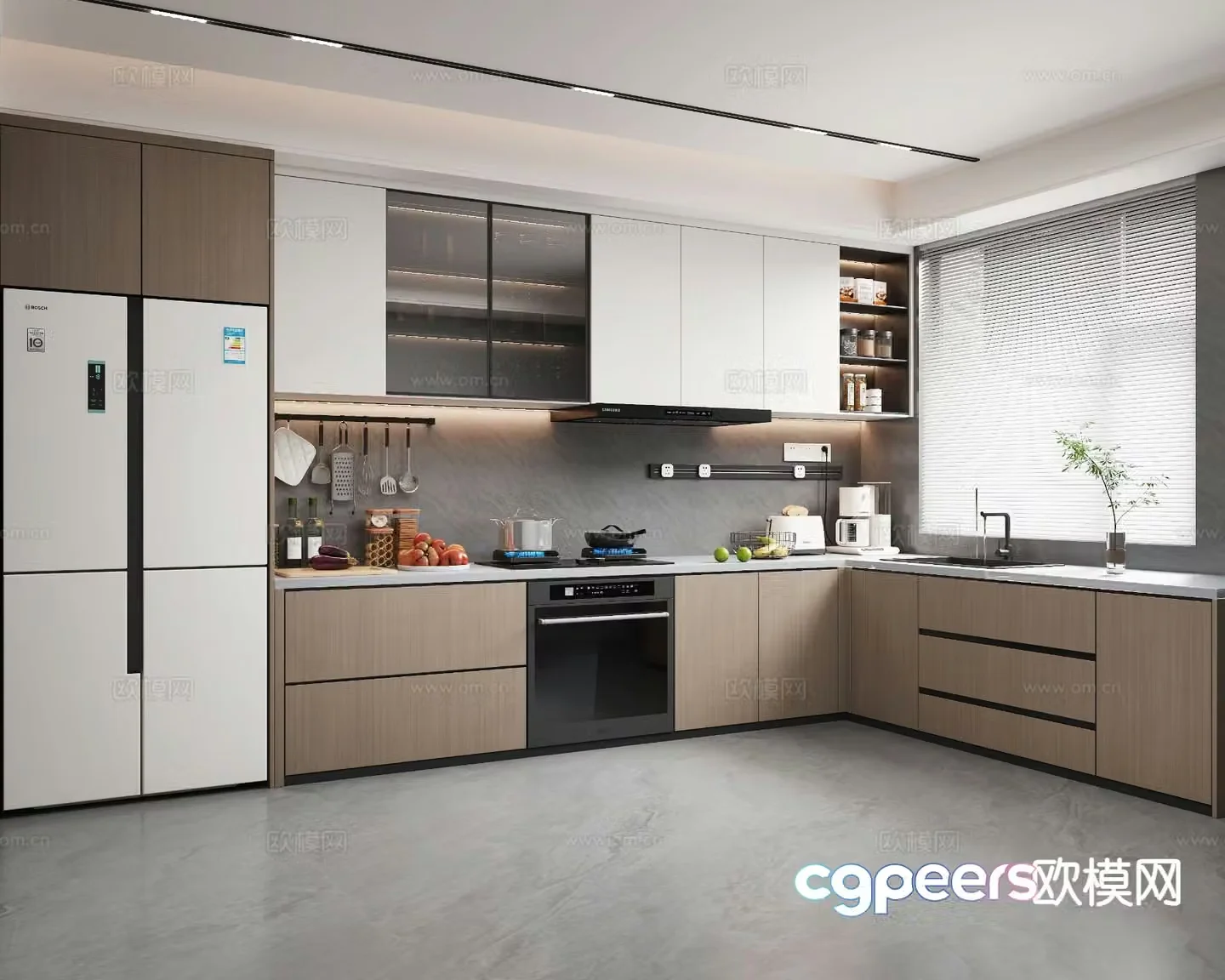 modern kitchen cabinet 3d model