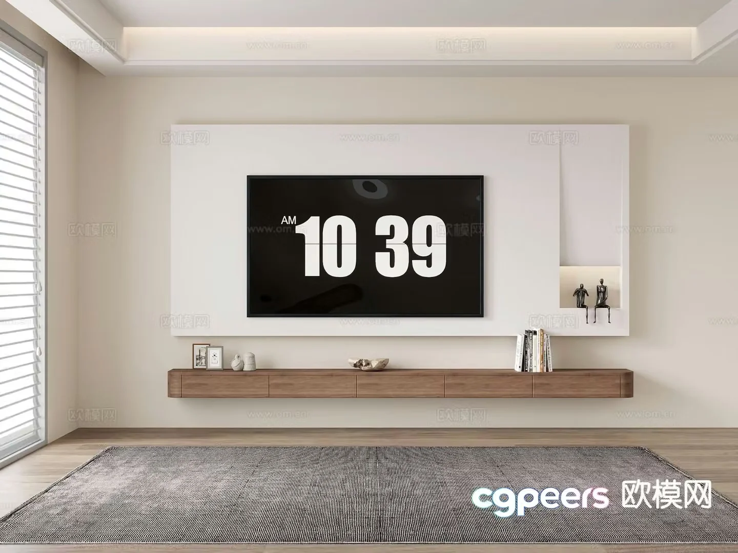 Modern TV background wall 3d model