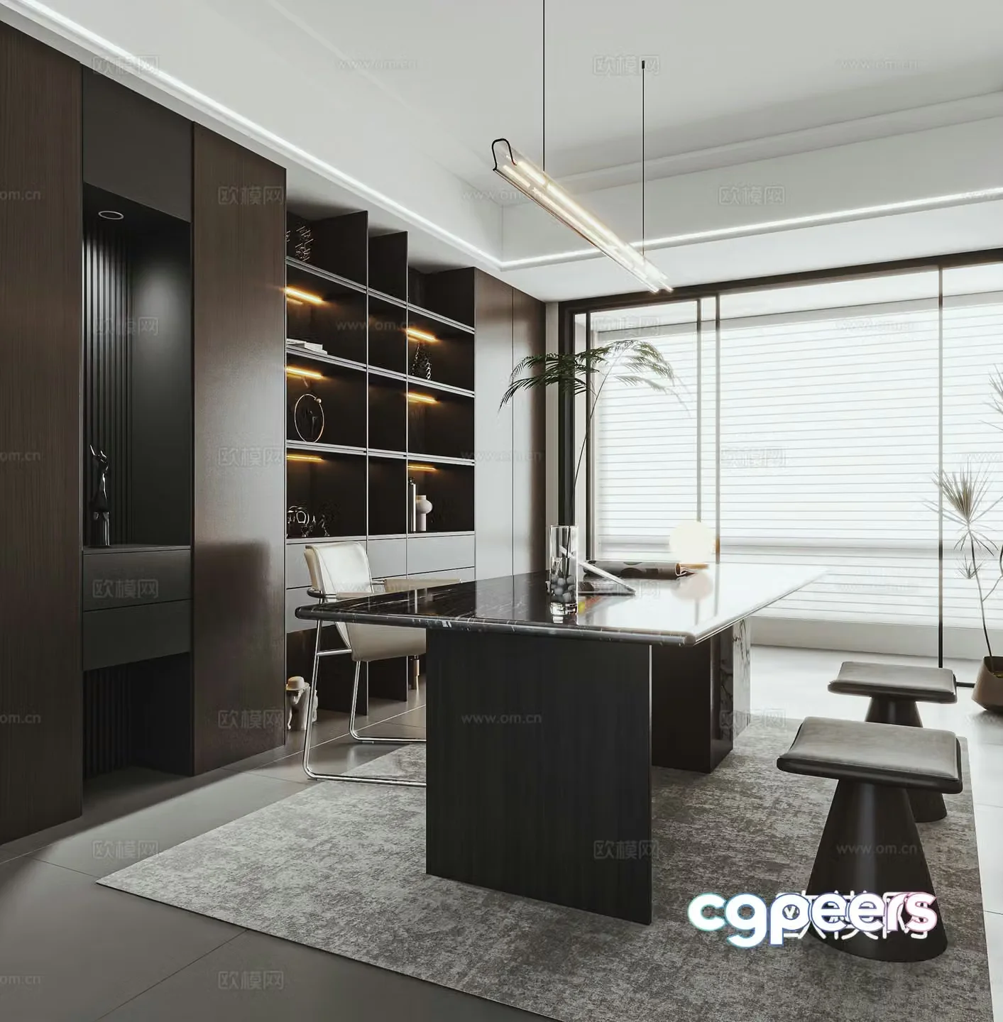 Italian study Italian desk 3D model