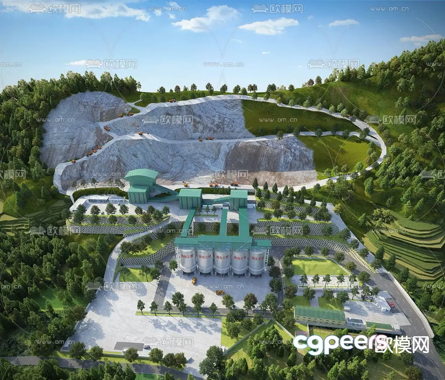 quarry mine landscape 3d model