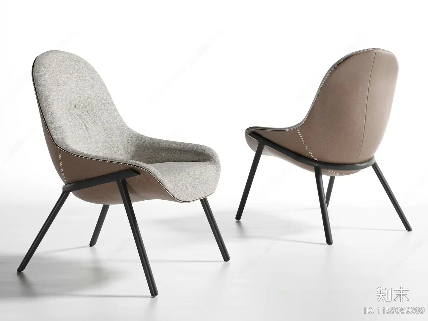 Modern Grey Chairs 3D Model – 19029 – CORONA Render