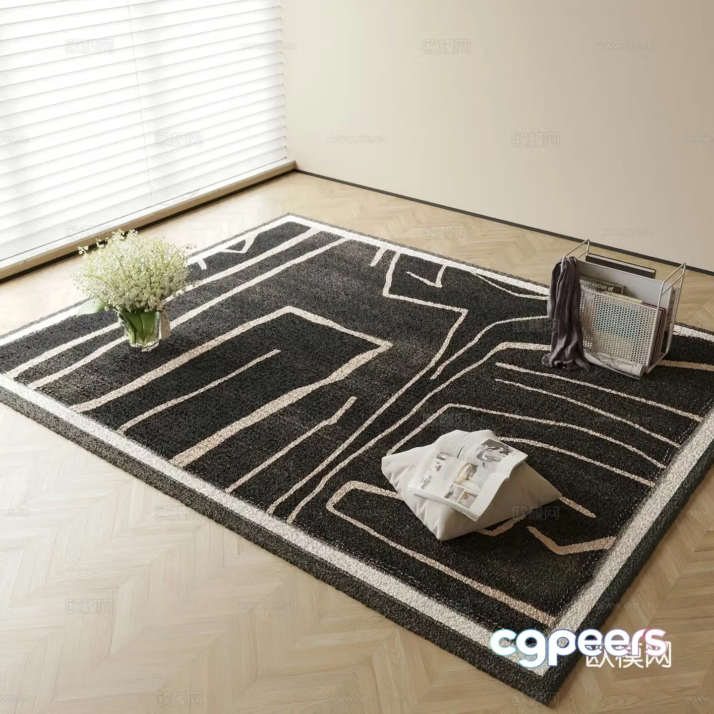 Modern carpet Square carpet 3d model