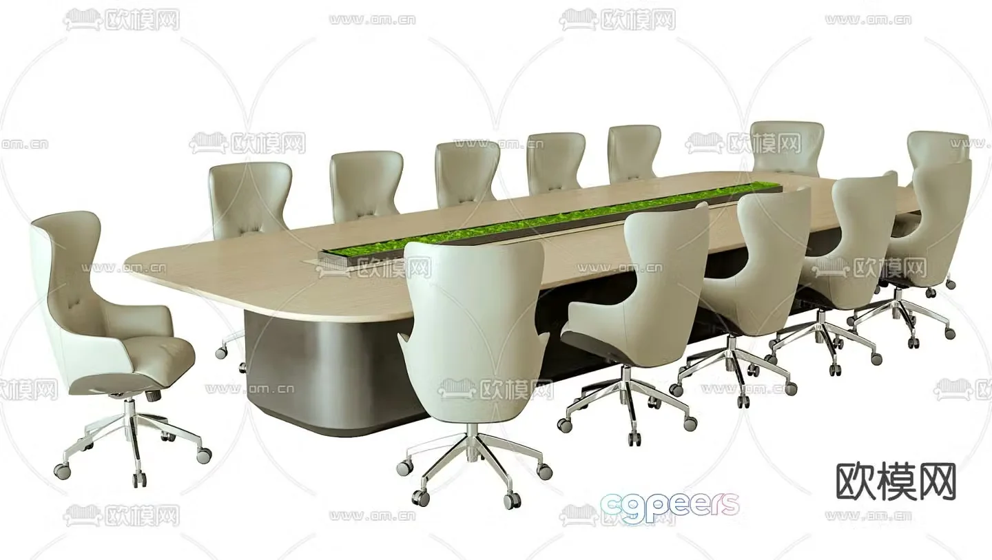 Conference tables and chairs conference table 3d model