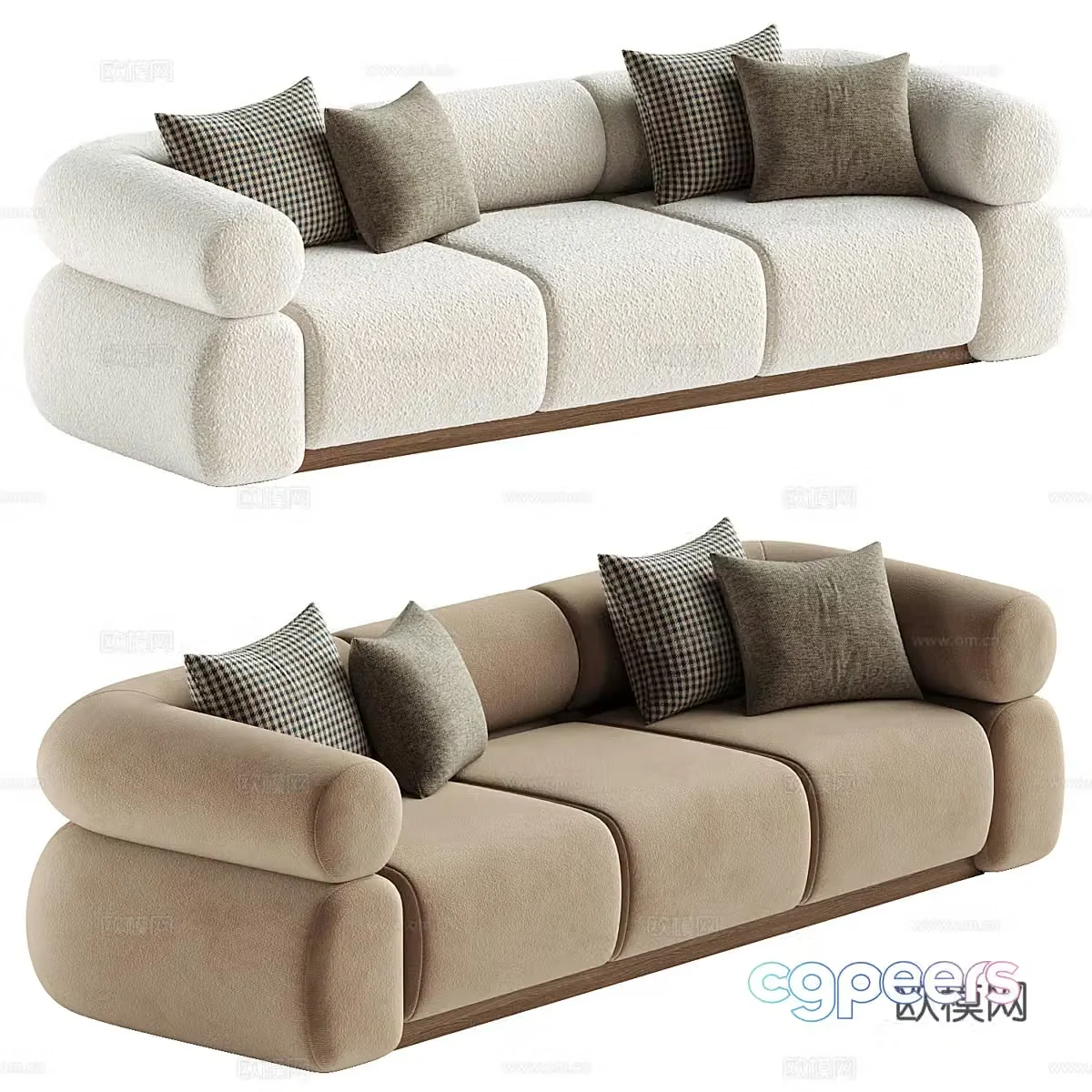 Modern Cream Style Solene Combination Solene 3D Model