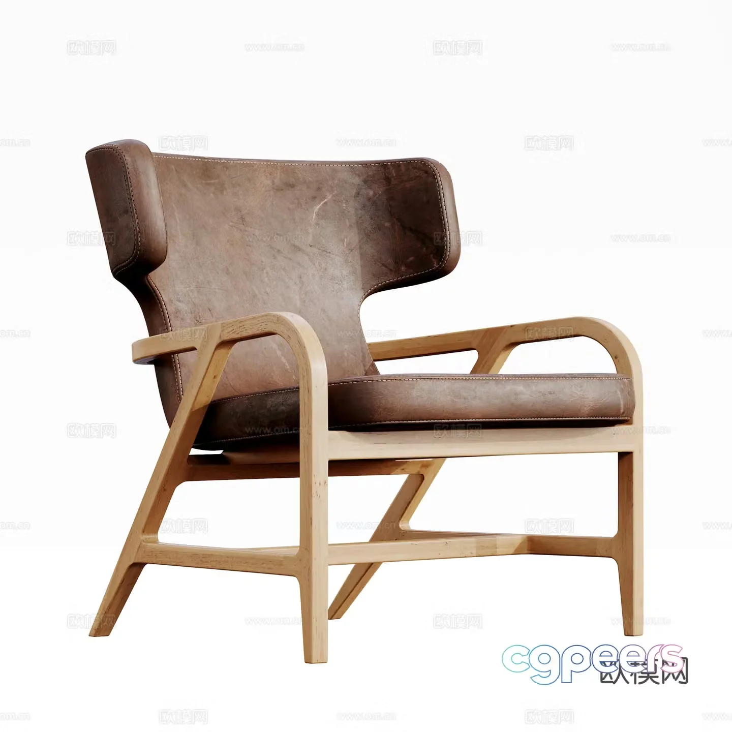 Modern casual chair single chair 3d model