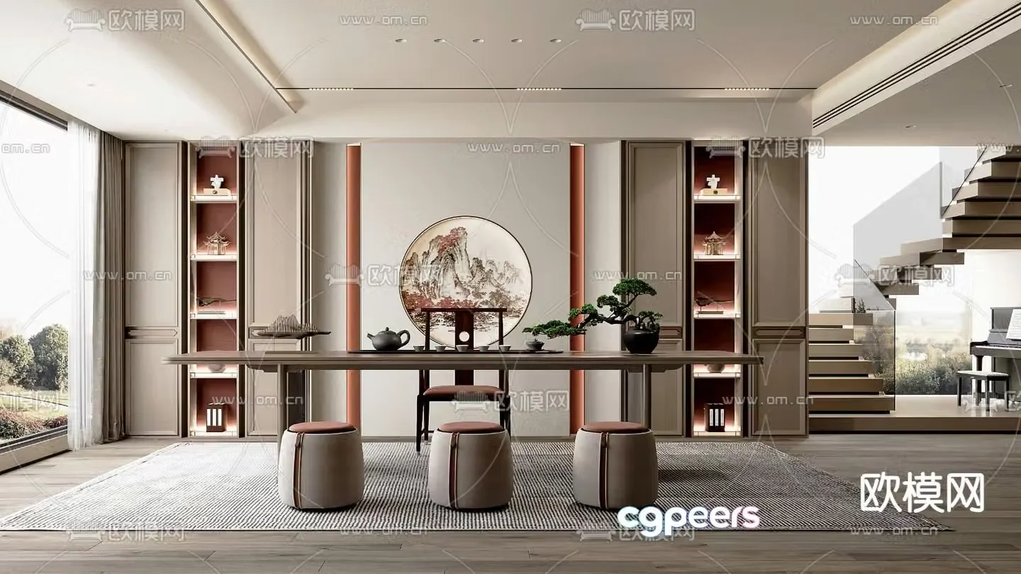 New Chinese tea room 3D model