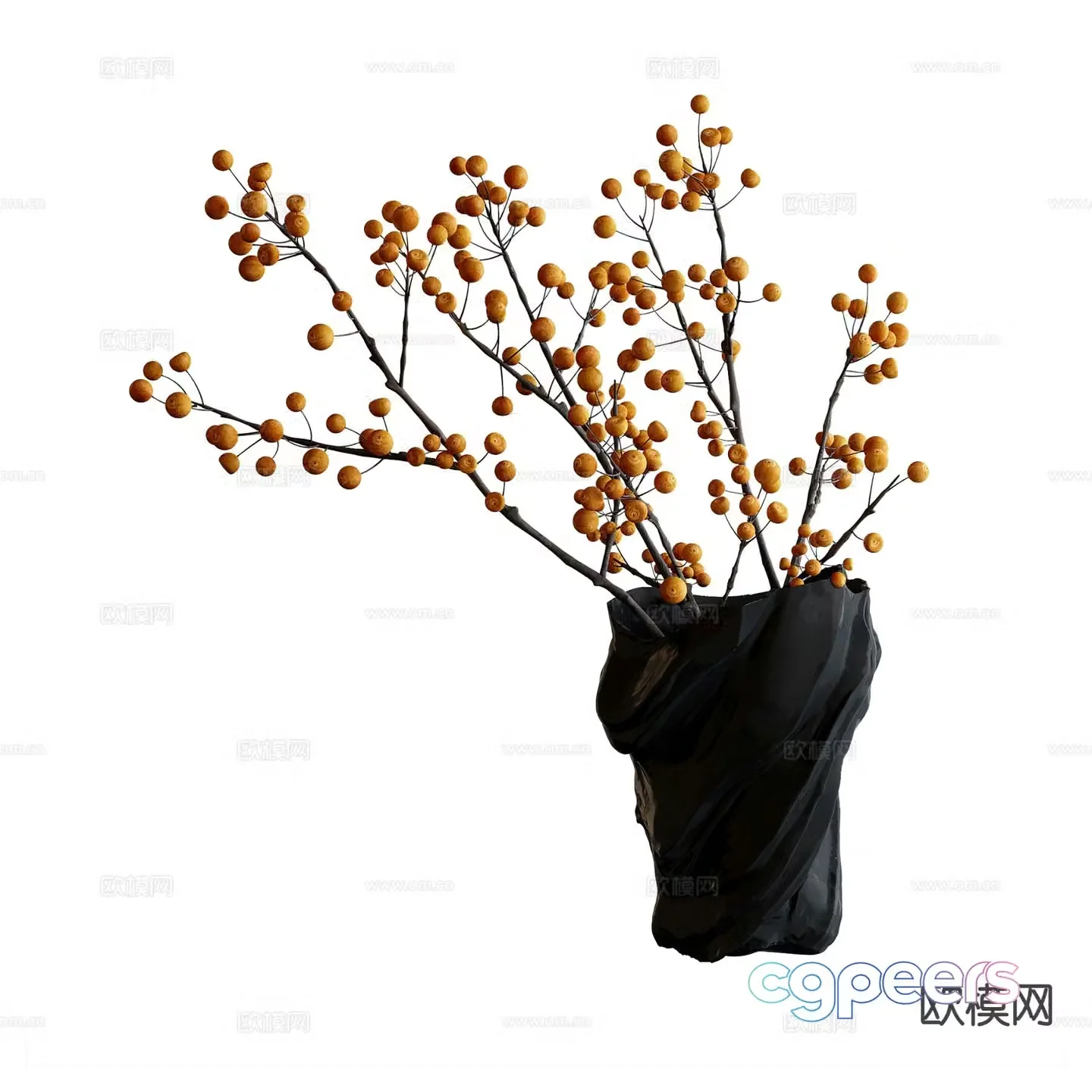 Dead branch vase floral 3d model