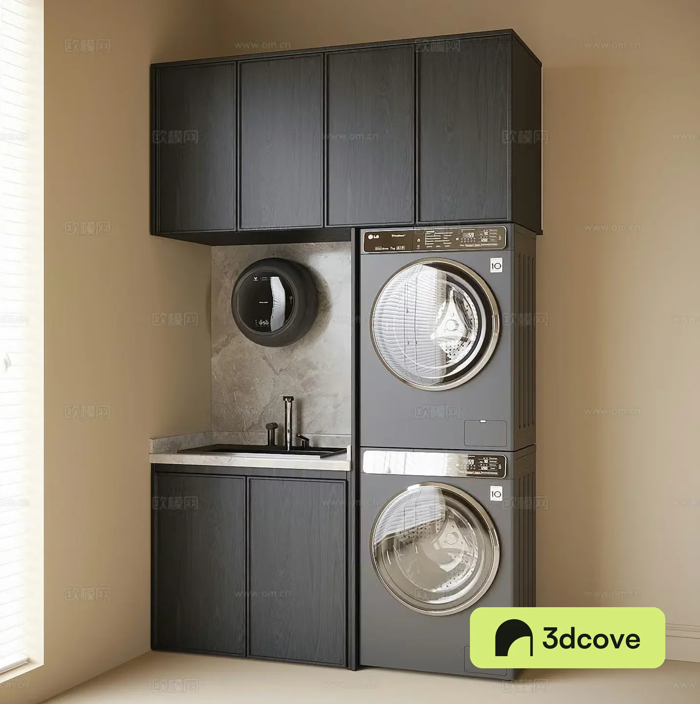 Modern washing machine cabinet balcony cabinet washing machine dryer