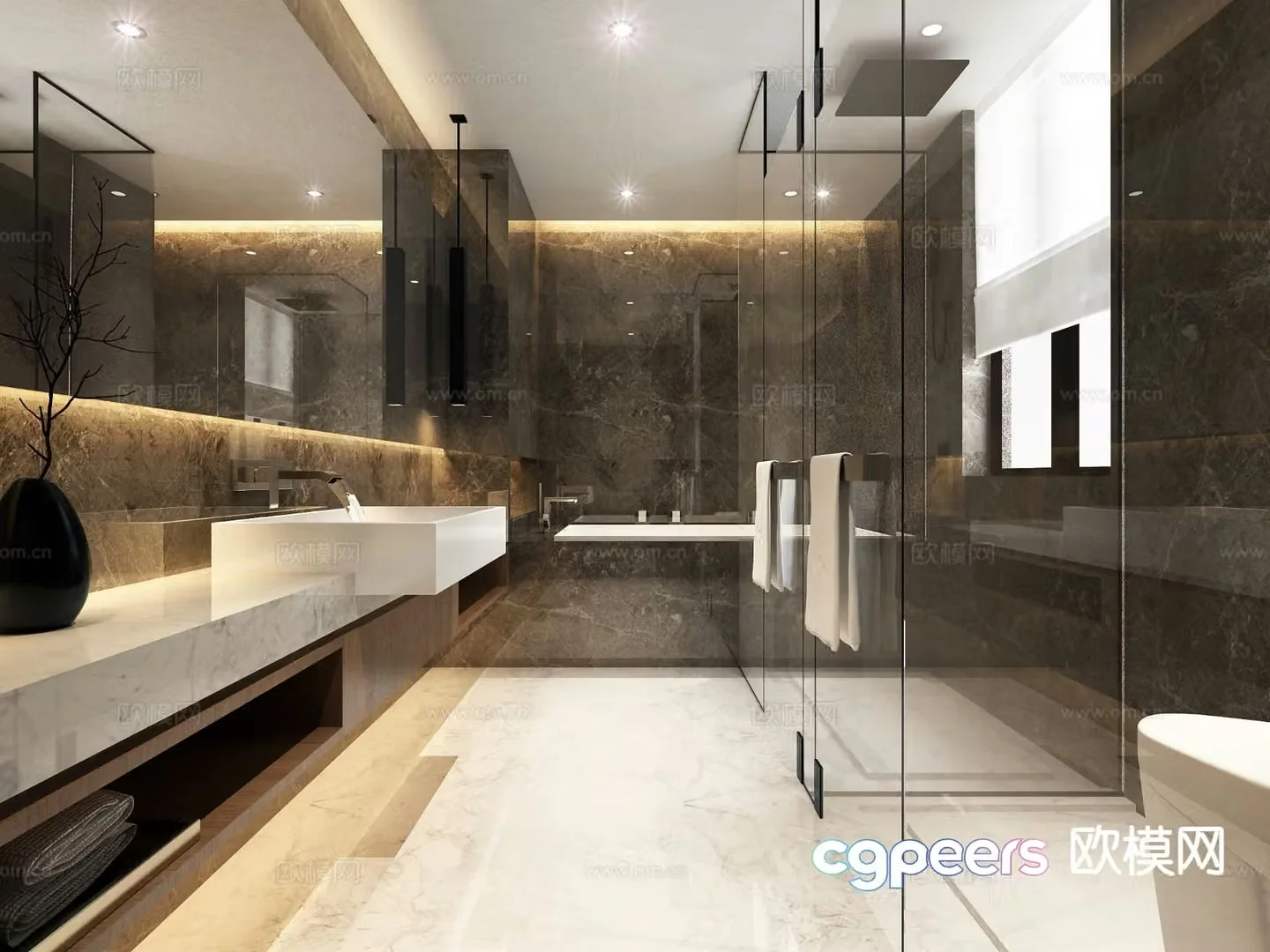 Modern bathroom bathroom toilet 3d model