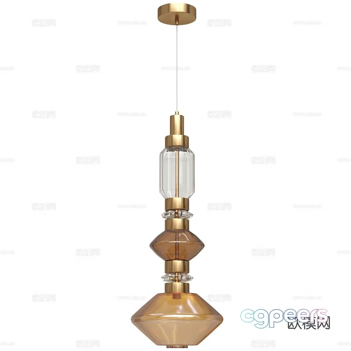 Light luxury chandelier restaurant chandelier 3d model