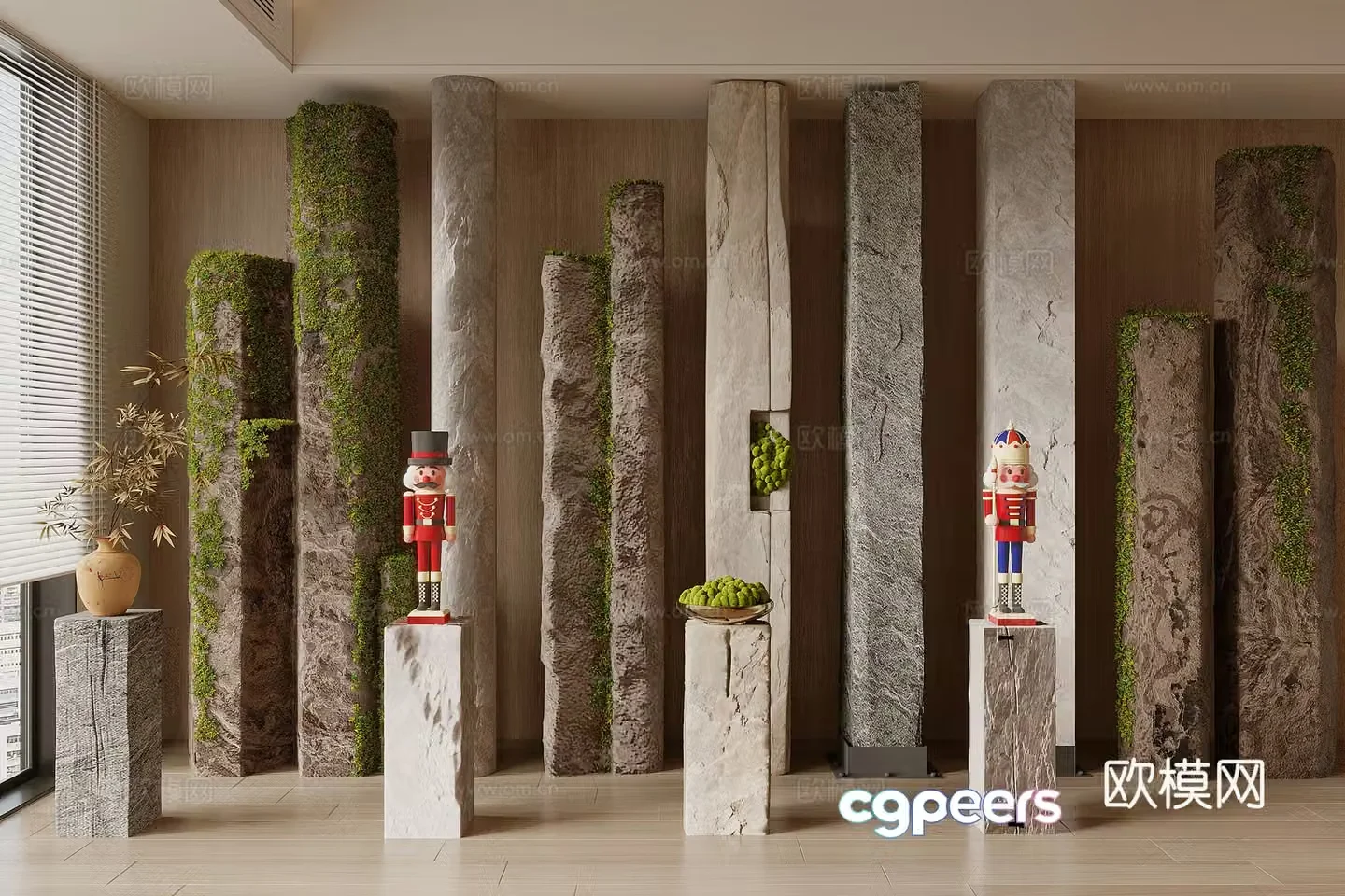 Modern stone pillar 3d model