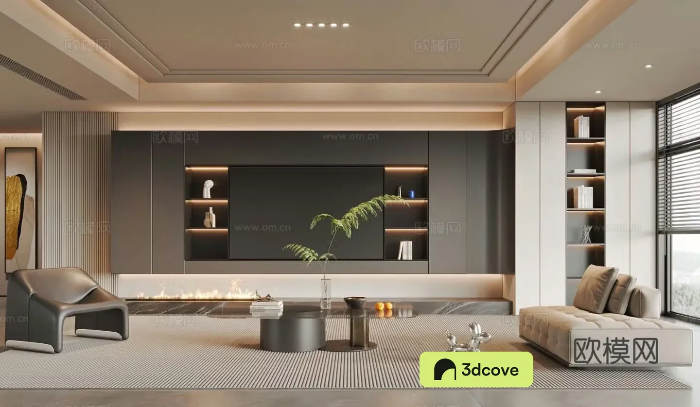 Modern living room tv background