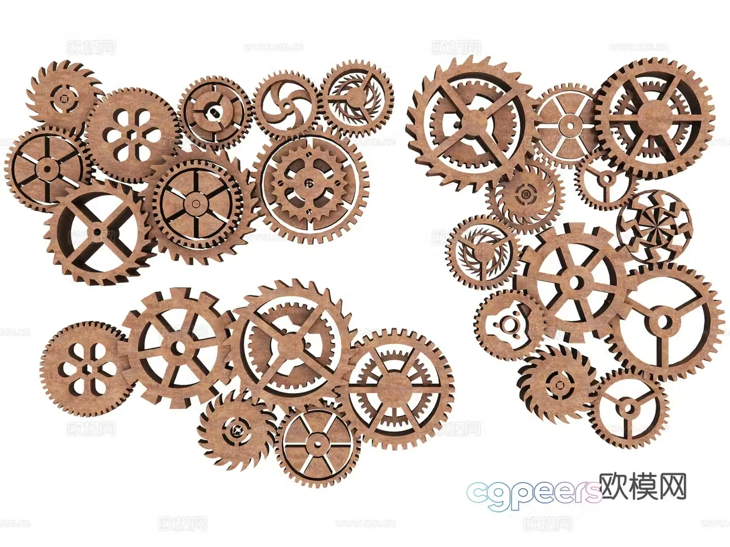 Hardware gear combination mechanical gear industrial gear technology gear pinion gear machinery 3d model