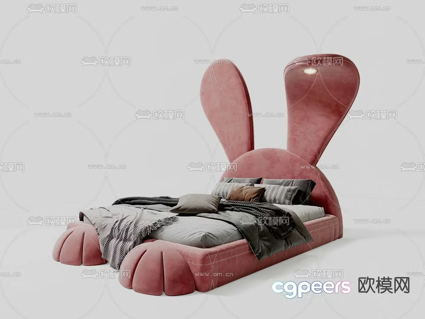 children bed girl bed rabbit bed 3d model