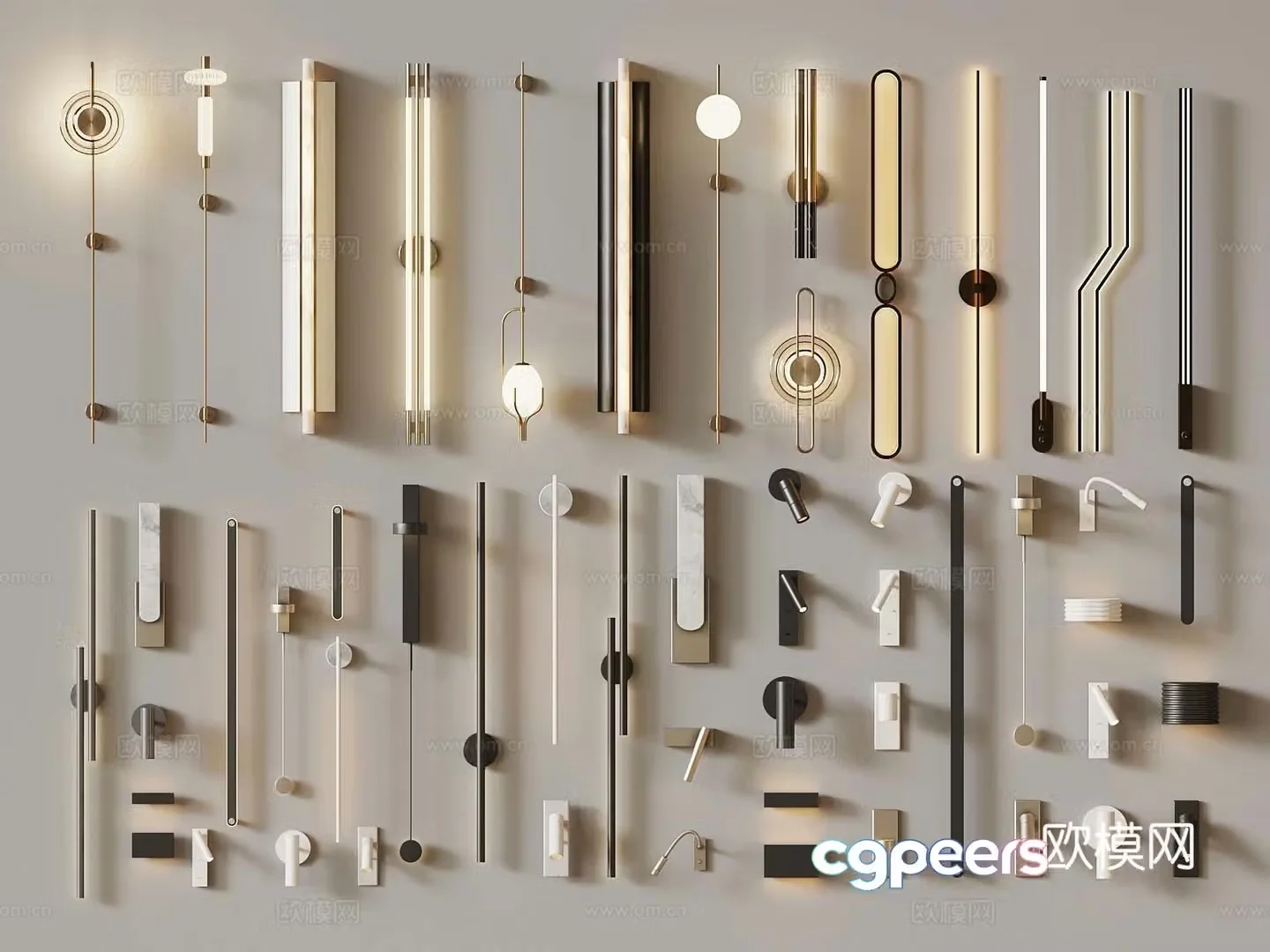 Modern wall lamp Line lamp One-line lamp Bedside lamp 3D model