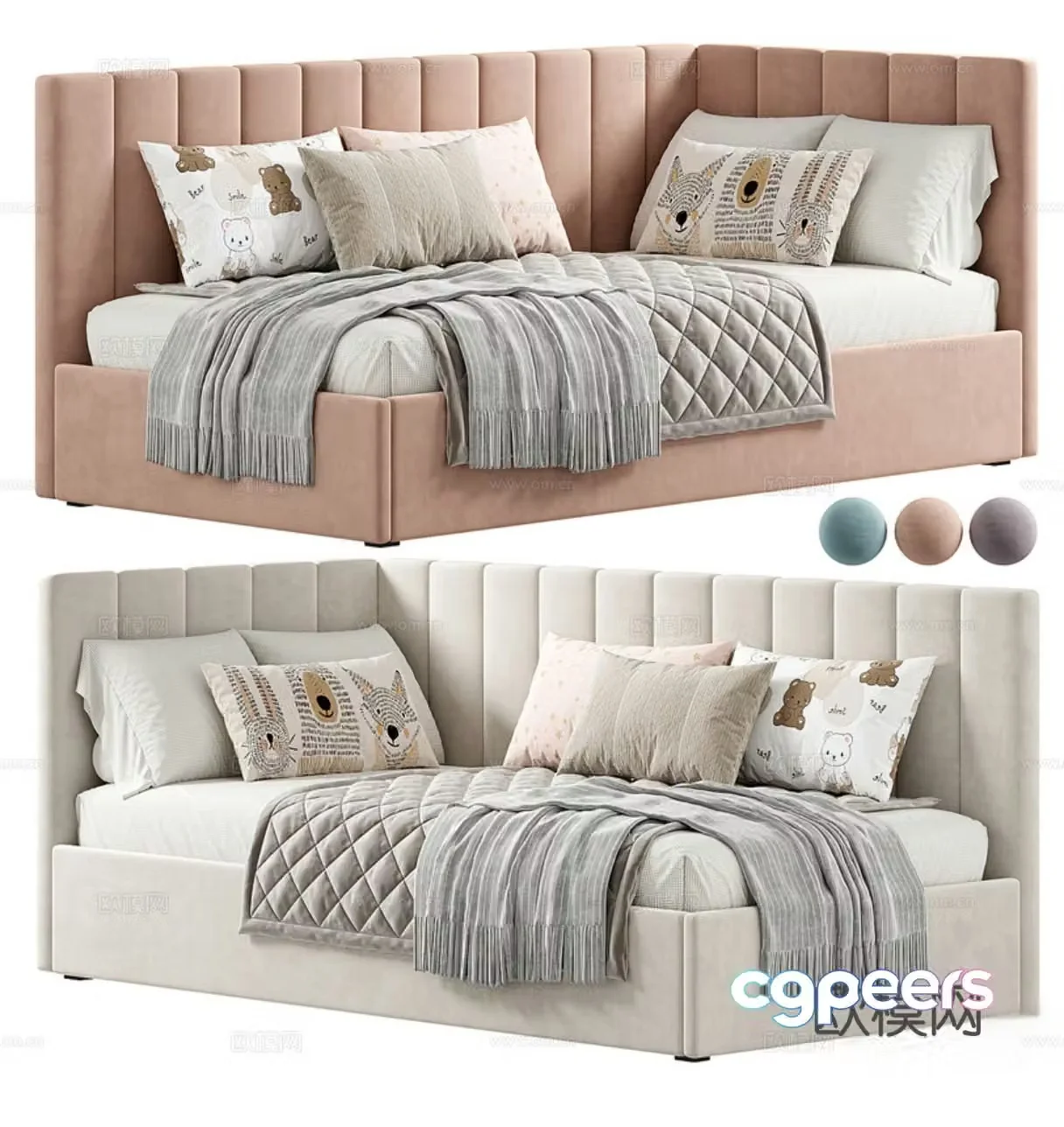 Modern children’s bed sofa bed 3d model
