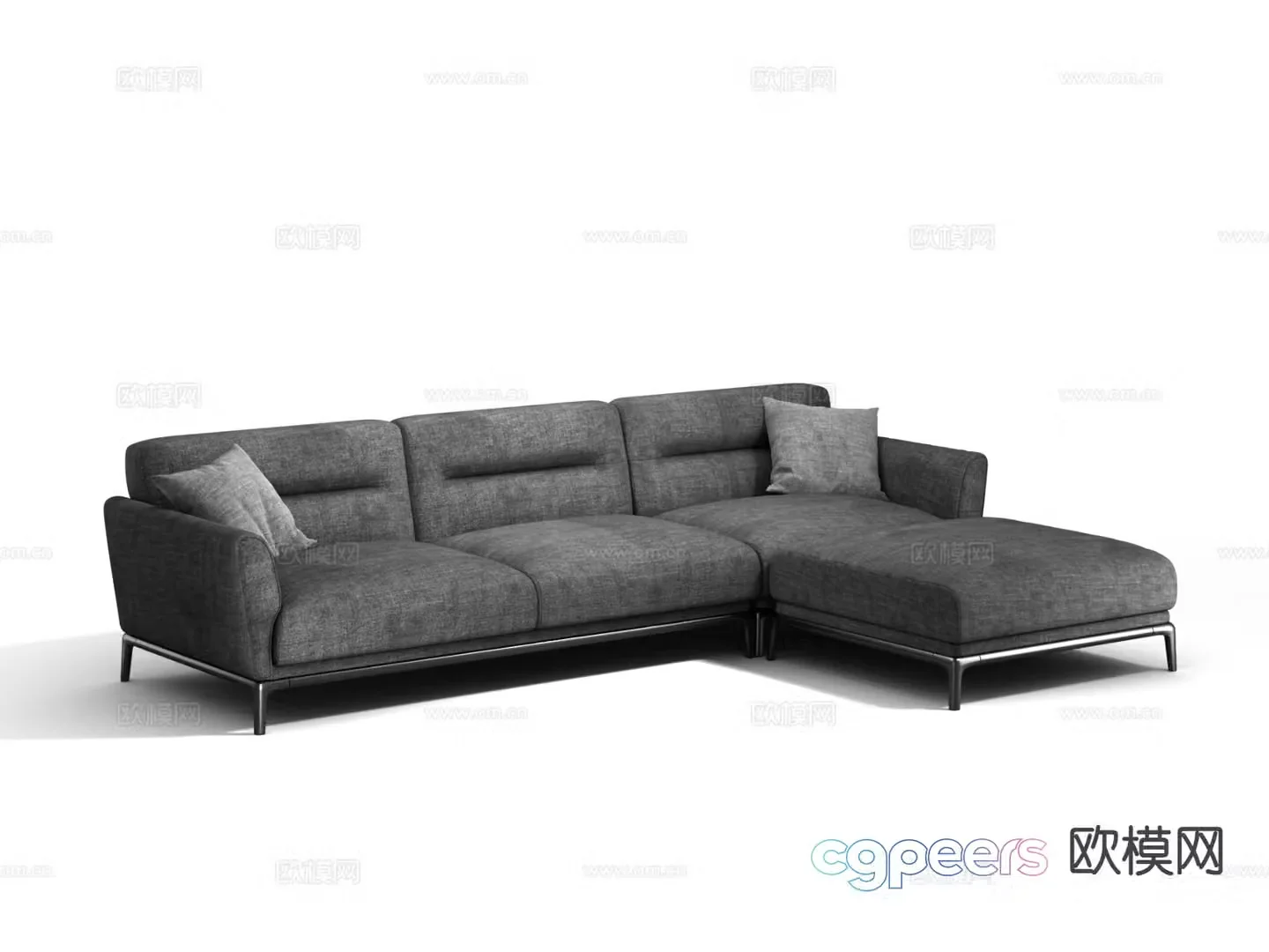 Modern multi-seater sofa 3d model