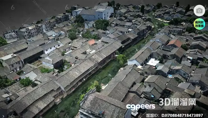 A 3D Model Of A Town With A River Running Through It 3D Model – 18344 – VRAY Render