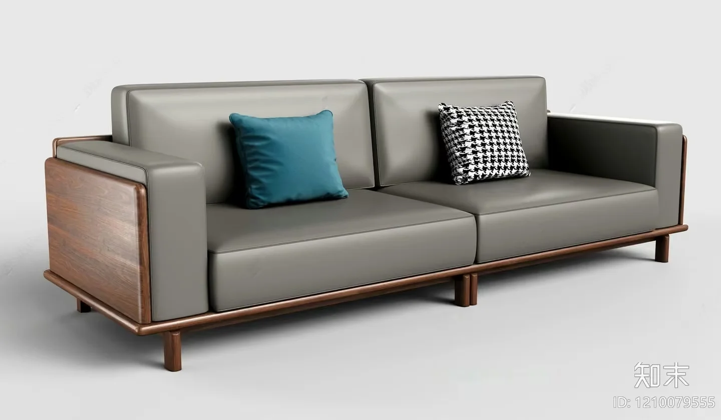 Modern Grey Sofa 3D Model – 14342 – VRAY Render