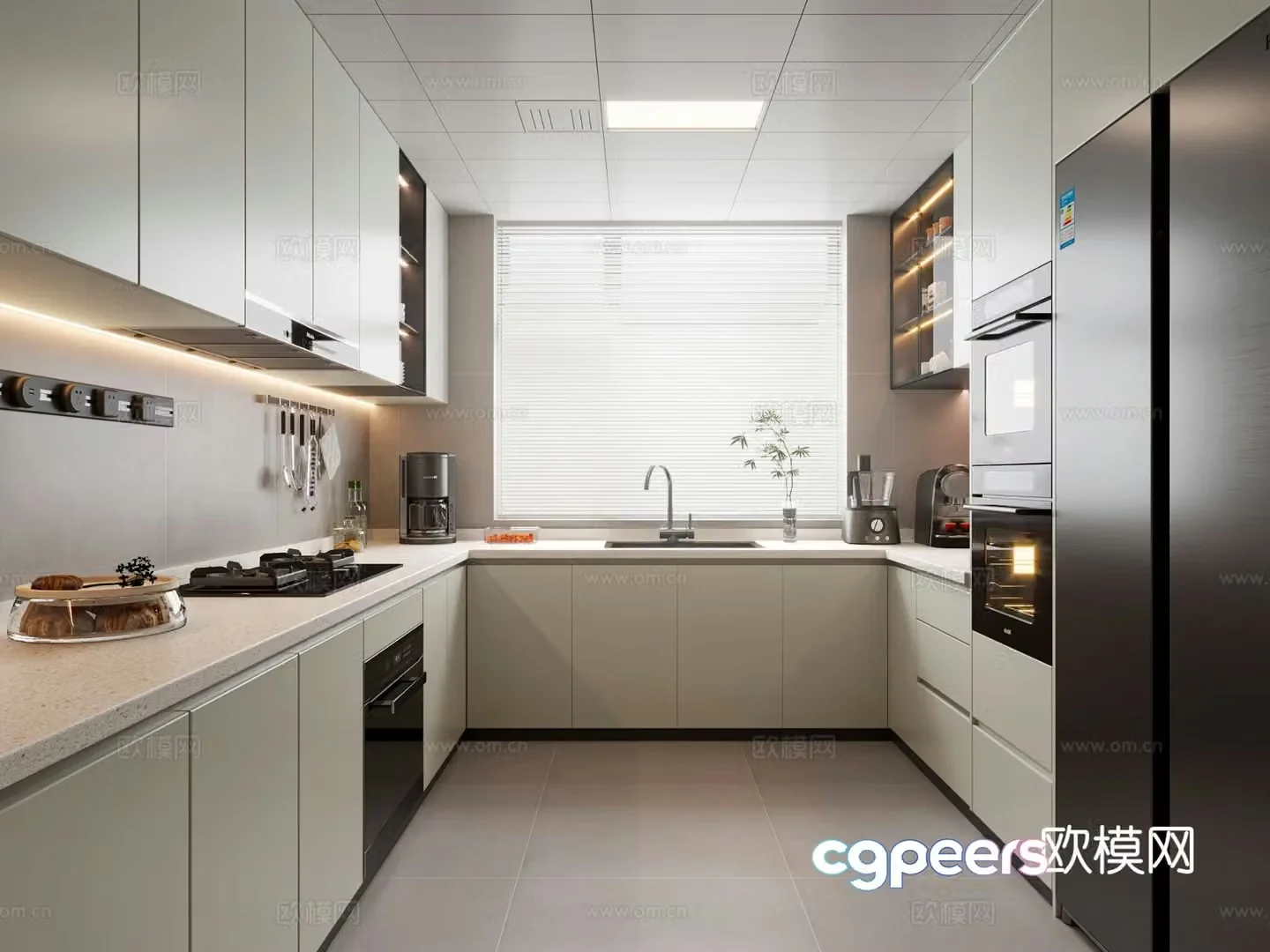 modern kitchen cabinet 3d model