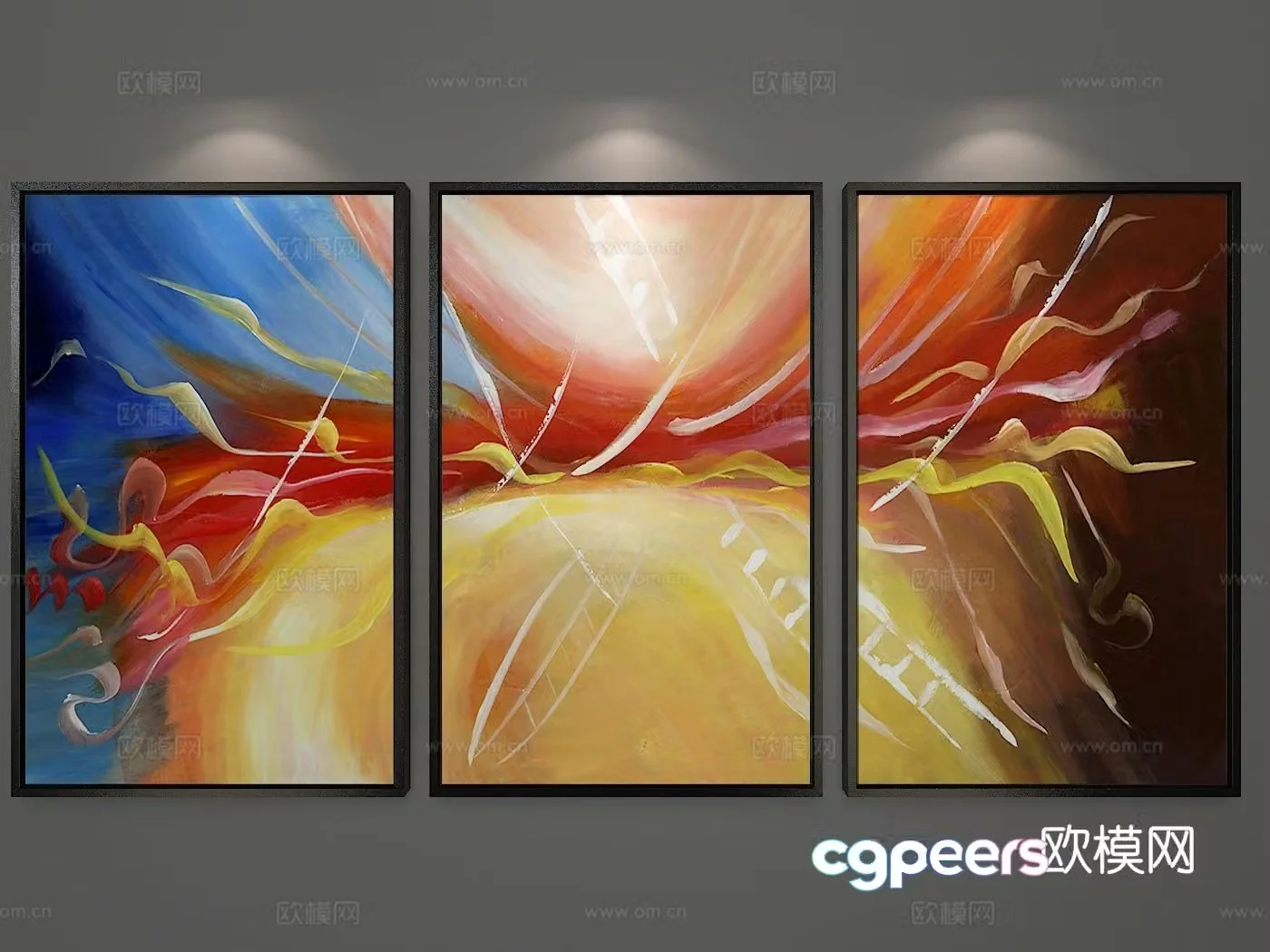 Modern art painting texture painting decorative painting 3d model