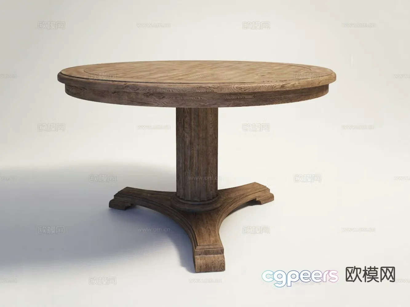 American round dining table 3d model