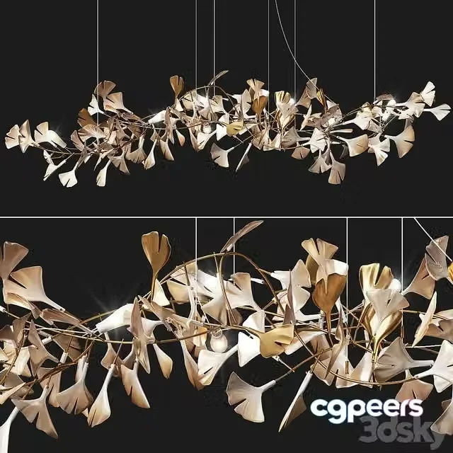 3ds Max Free – Porcelain Chandelier Ginkgo Bespoke