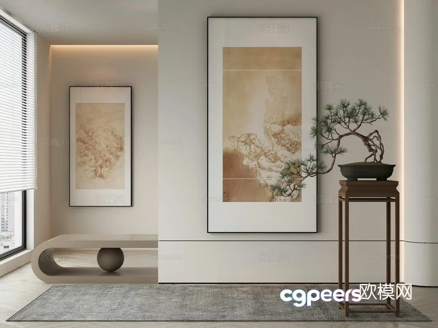 New Chinese style wasabi paintings oil paintings 3D model