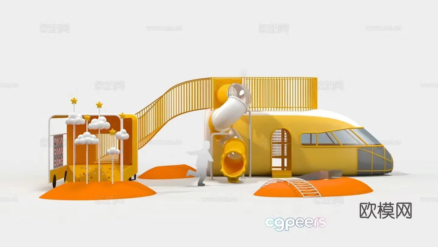 Non-powered equipment amusement equipment 3D model