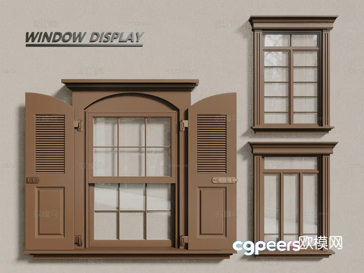 European style windows single windows casement windows floor-to-ceiling windows 3D model